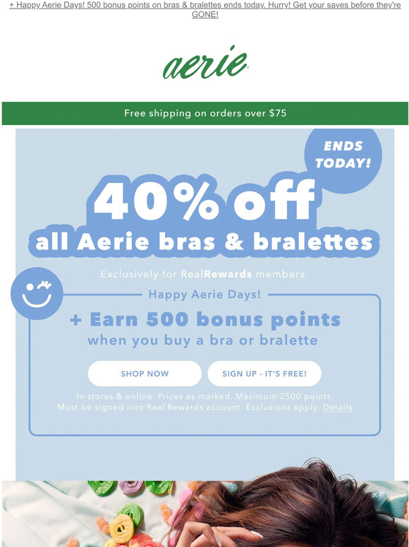 American Eagle FINAL HOUR IS HERE! 40 off all Aerie bras & bralettes