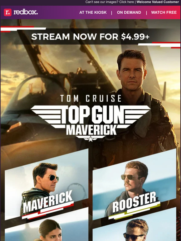 Redbox Instant by Verizon Top Gun Maverick STREAM NOW for 4.99