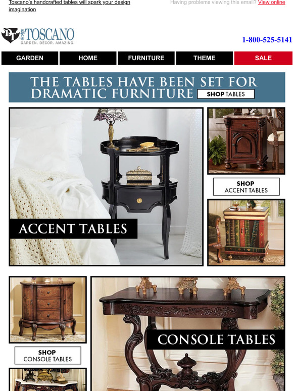 Design Toscano Table designs that dazzles the senses SHOP Toscano