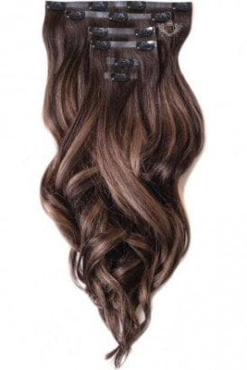 New Chocolate- Deluxe 18 Seamless Clip In Human Hair Extensions 180g