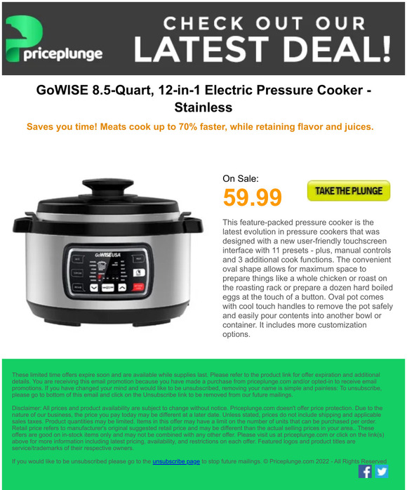 Don't miss the deal on this Pressure Cooker with 12 different features