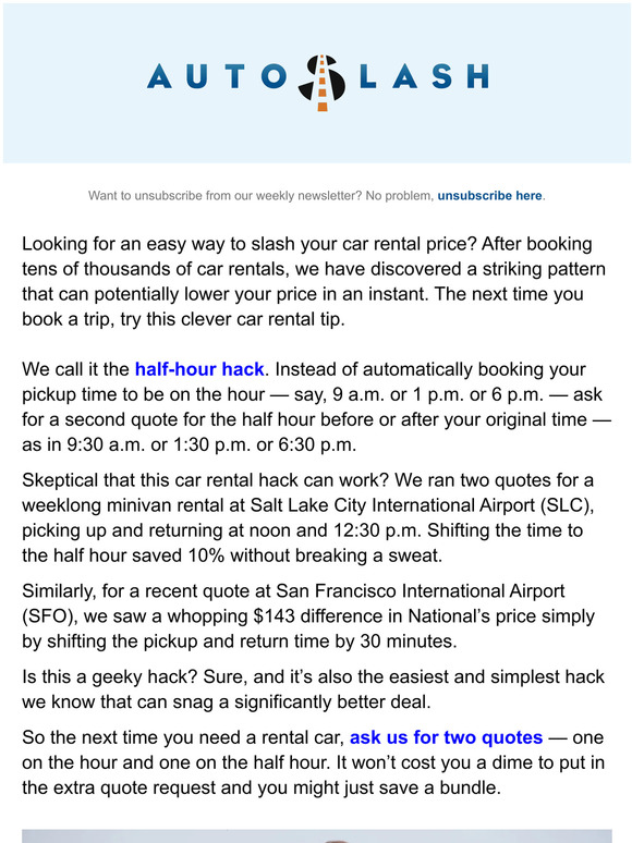 AutoSlash THIS SIMPLE CAR RENTAL HACK can save you a bundle Milled