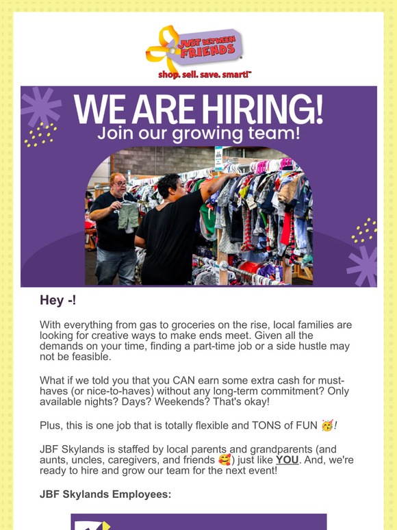 Employee Applications are OPEN 🏃‍♀️