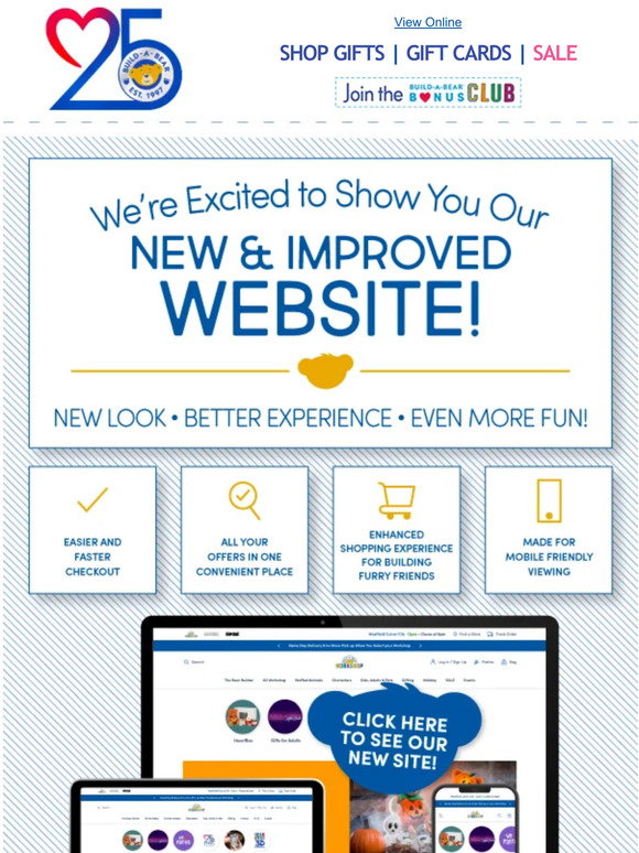 Build-A-Bear: We’re Excited to Show You Our NEW and IMPROVED Website ...