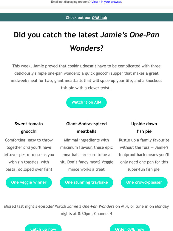 the jamie oliver shop Upside down fish pie, sweet tomato gnocchi & giant meatballs Milled