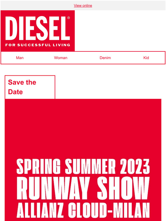 Diesel Coupon Traffic Save the Date Diesel Spring Summer 2023 Runway Show Milled