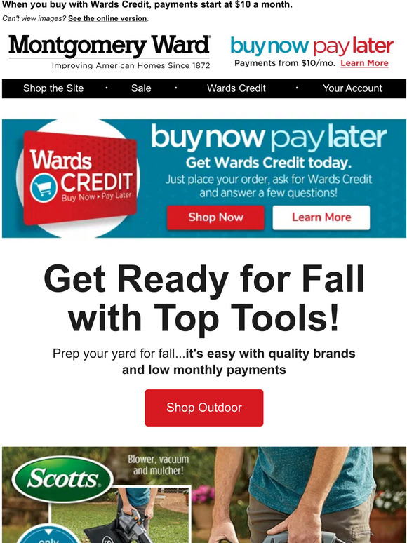 Montgomery Ward Buy Now, Pay Later with Wards Credit! Milled