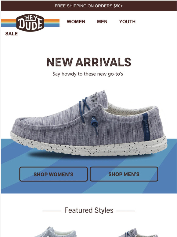 Hey Dude Shoes USA Say howdy to these new goto’s. Milled