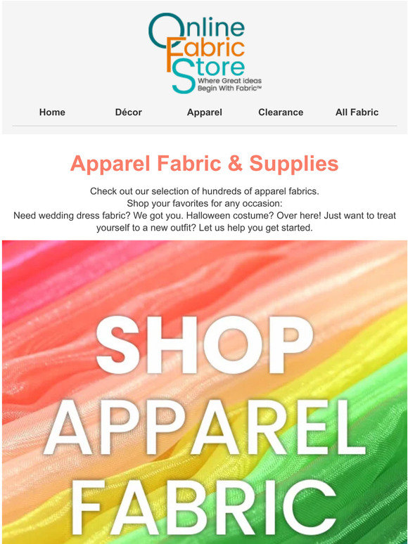 OnlineFabricStore.net: Stock Up on Apparel Fabrics! | Milled