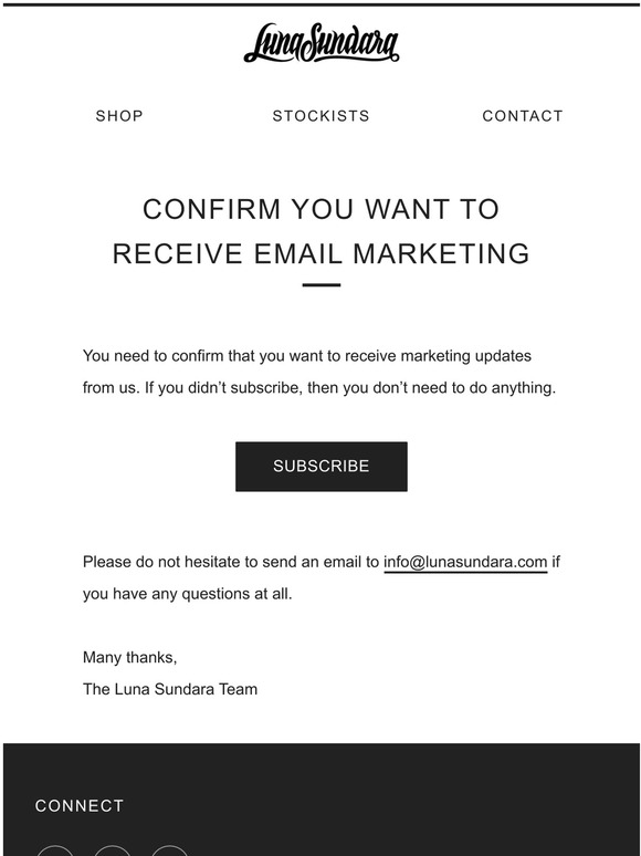Confirm you want to receive email marketing