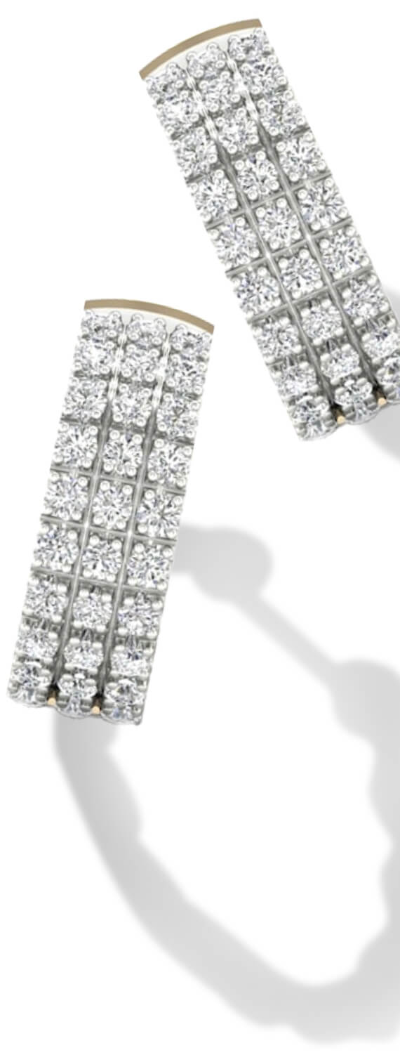 Earr Men's Diamond Huggie Hoop Earrings 1/3 ct 10K YG