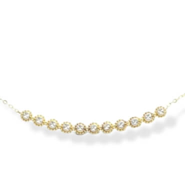 Diamond-Cut Sunburst Smile Necklace 14K Yellow Gold