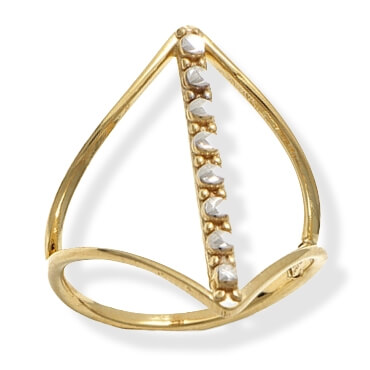 Diamond-Cut Linear Split-Shank Ring 14K Yellow Gold