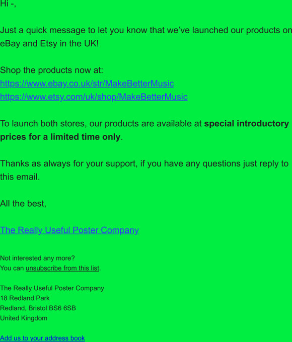 Really Useful Products now available on eBay & Etsy UK 🚀