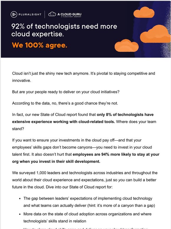 Report: 9 out of 10 technologists need more cloud expertise