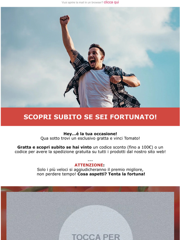 😮 Oggi è un Martedì fortunato! - Gratta e vinci uno sconto subito!