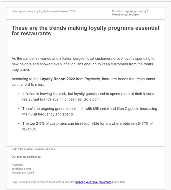 The Loyalty Report 2022 from Paytronix is here