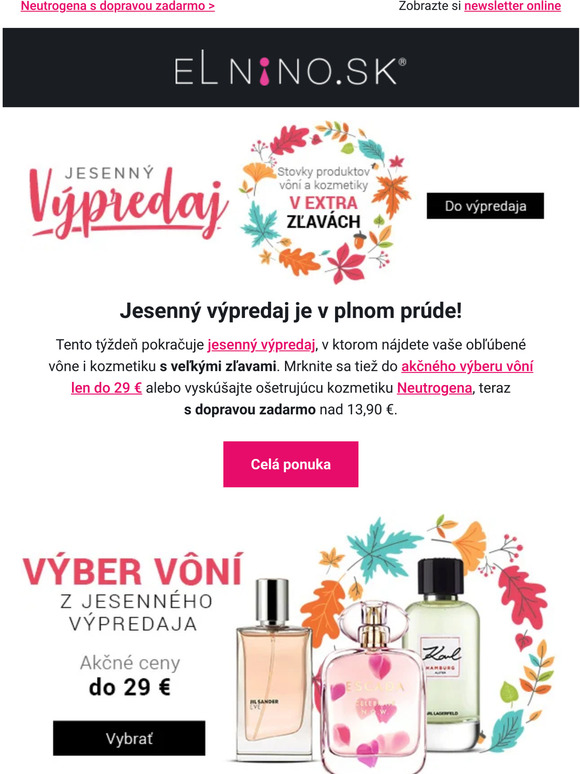 🍂 Jesenný výpredaj ➤ vône len do 29 €