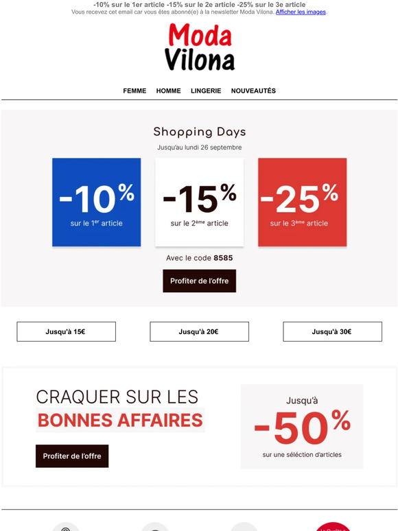 🔴 Shopping days c'est parti !