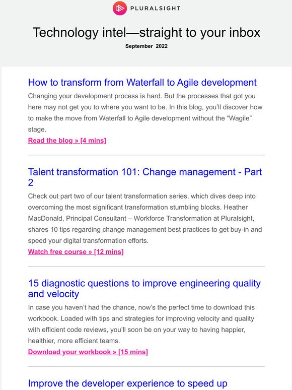 New at Pluralsight: Don’t go chasing Waterfalls—it’s time to get Agile >>