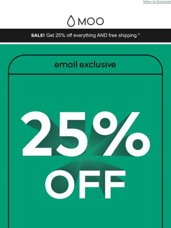 MOO: 🎉 Our 25% off sale has just begun! | Milled