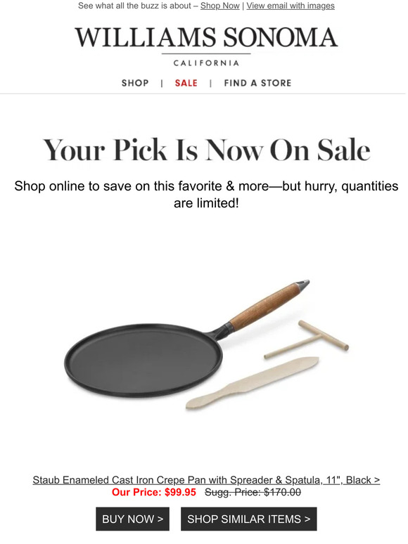 WilliamsSonoma Good news! Staub Enameled Cast Iron Crepe Pan with