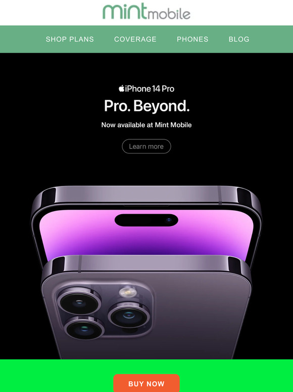 Mint Mobile Go pro & order the new iPhone 14 Pro today Milled
