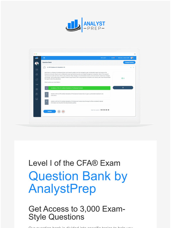 Analyst Preparation Inc: Question Bank for the Level I CFA® Exam | Milled