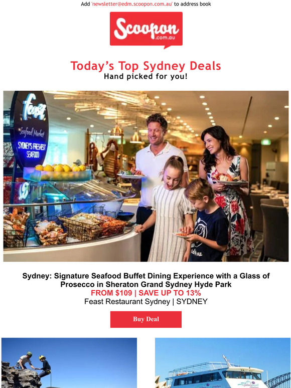 Scoopon Sydney Feast Restaurant Signature Seafood Buffet w. Prosecco