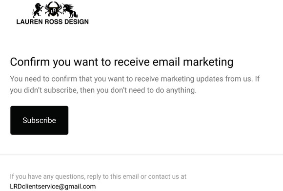 Confirm you want to receive email marketing