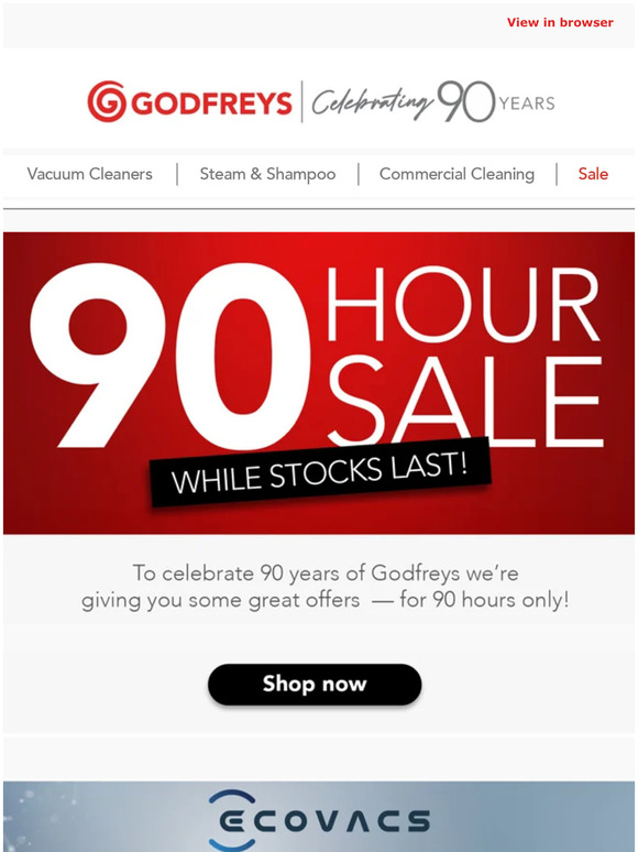 Godfreys 90 Hour Sale On Now! BIG savings for a limited time only ⏰