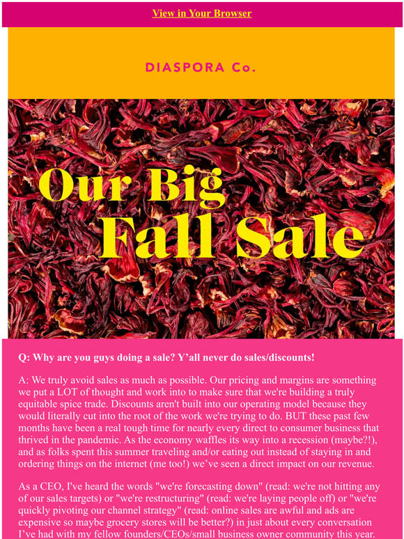 SALE: 15% off all spices and swag!