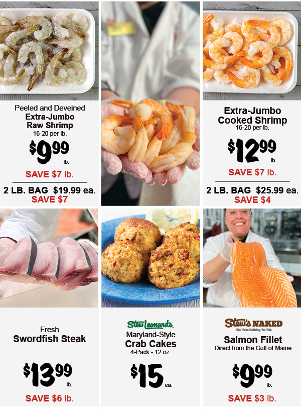 Stew Leonard's Gift Baskets Weekly Specials Lobster Tails, Berry Sale