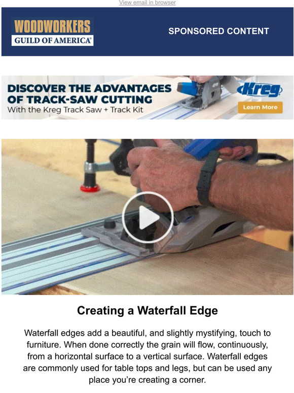 Woodworkers Guild of America How To Create A Waterfall Edge. Milled