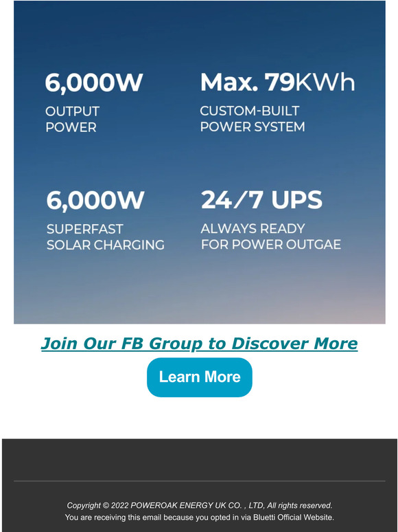 POWEROAK ENERGY UK CO. , LTD Survive energy shortage with a reliable