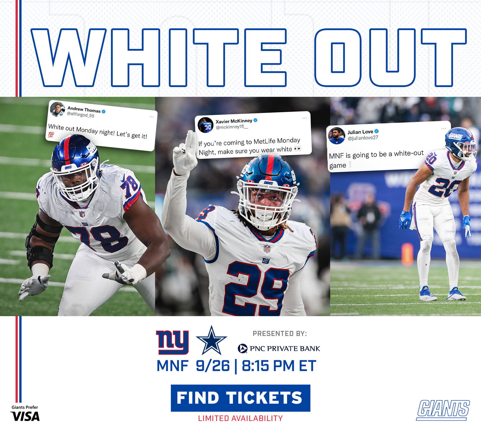 NY Giants Fan Shop: Monday Night Football White Out