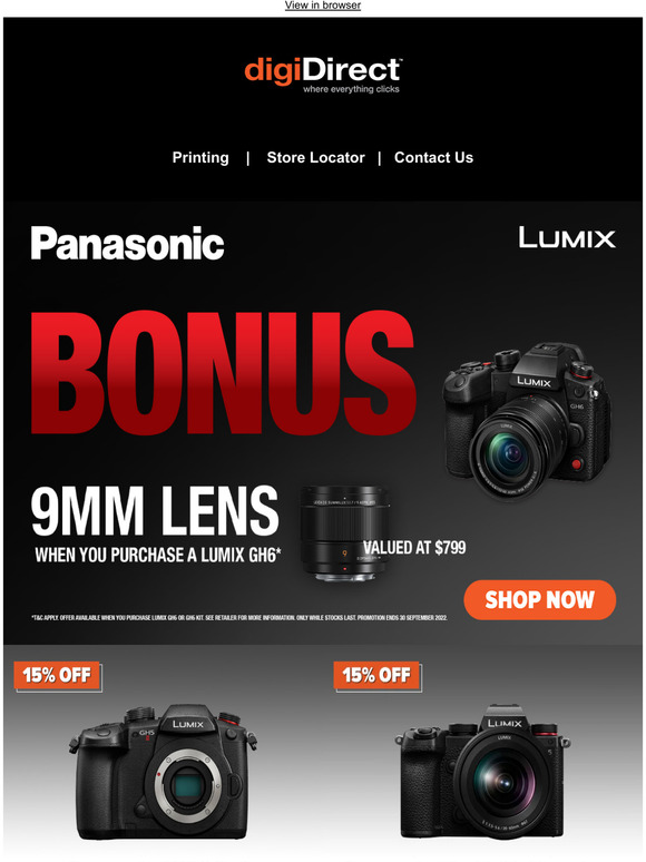 digiDirect — BONUS Panasonic lens worth 799 + Up To 15 OFF Milled