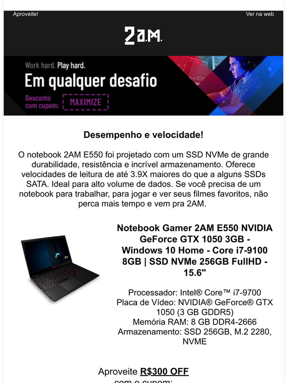Work hard com o notebook 2 A.M.!