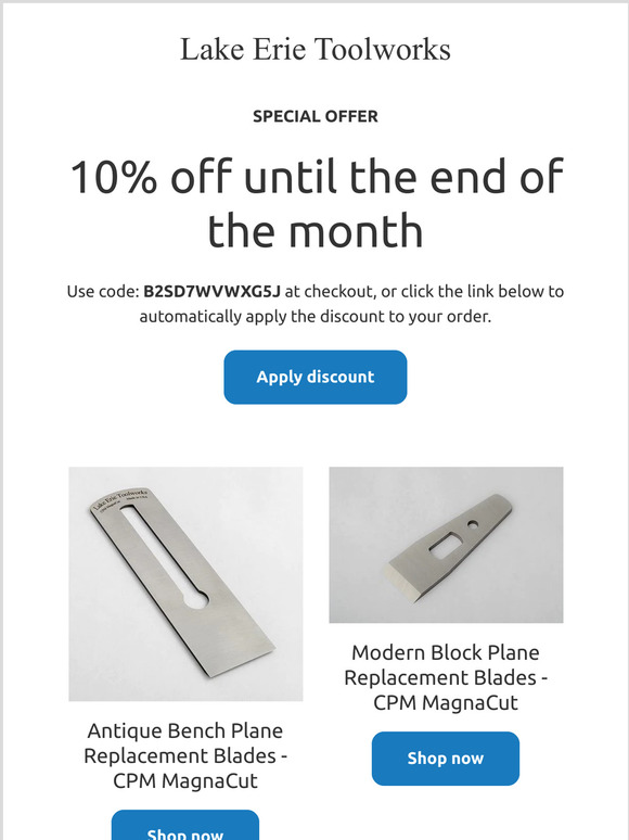 Save 10% off until the end of the month