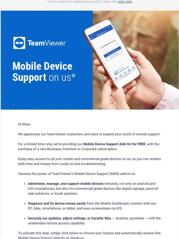 Gear up for fall with a free Mobile Device Support Add-On for one year