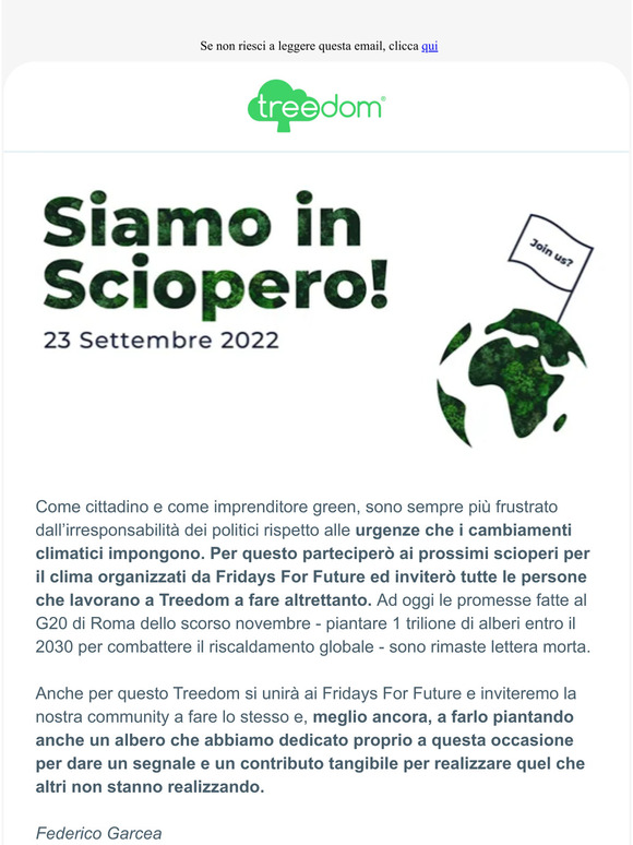 Treedom in sciopero