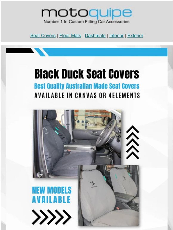 Black Duck Seat Covers | Aussie Made - New Range Out Now!