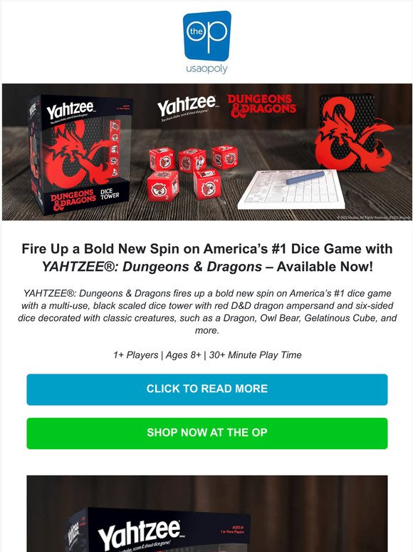 🎲 America’s #1 Dice Game Meets D&D – YAHTZEE: Dungeons & Dragons is Available Now!