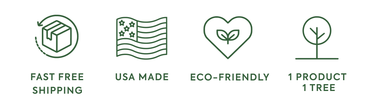 Fast free shipping, usa made, eco-friendly, 1 product 1 tree