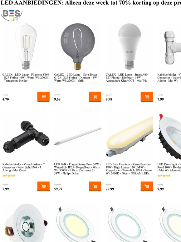 LED Aanbiedingen: tot 70% korting bij BES LED