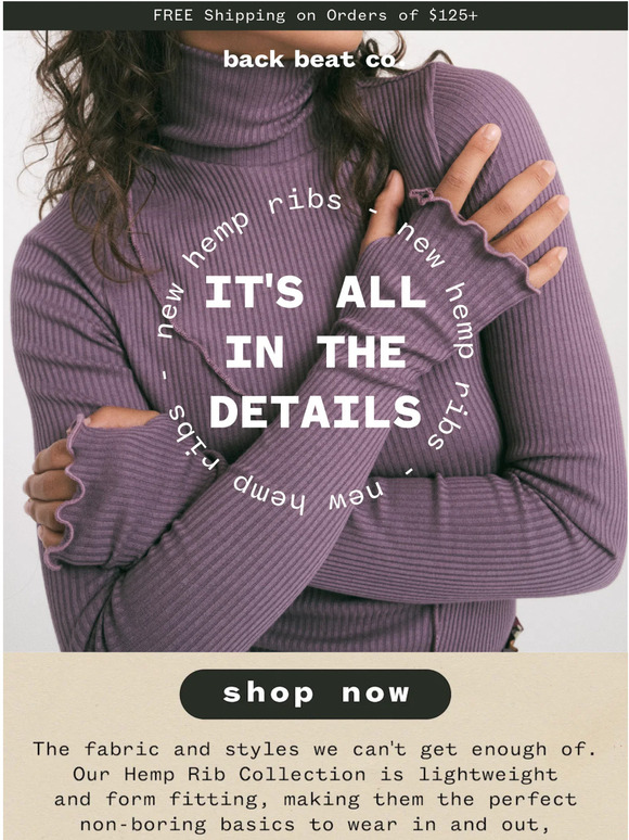 Back Beat Rags The Soft Hemp Rib Collection Milled