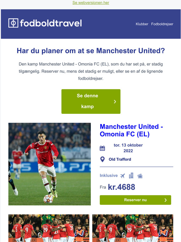 Nu stadig tilgængelig: Manchester United - Omonia FC (EL)