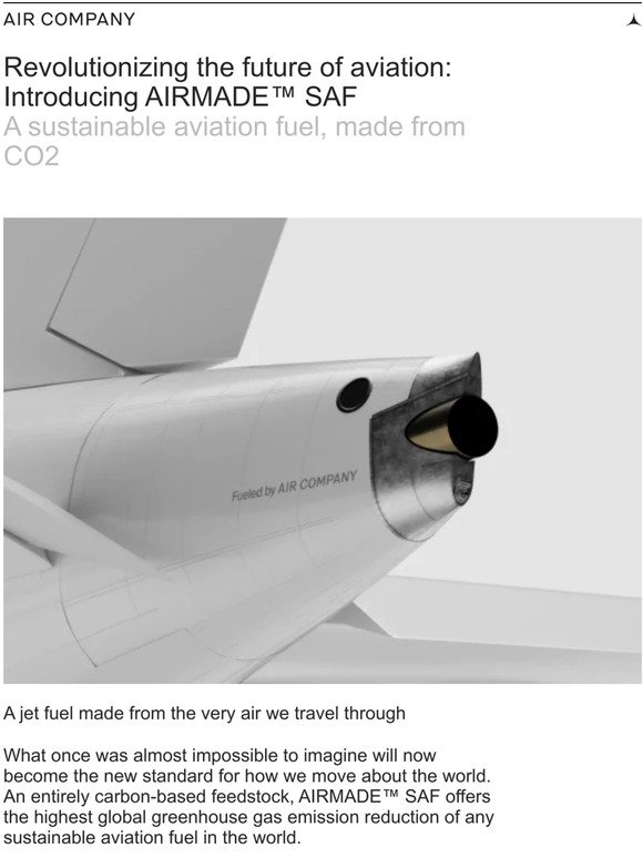 Announcing AIRMADE™️ Sustainable Aviation Fuel