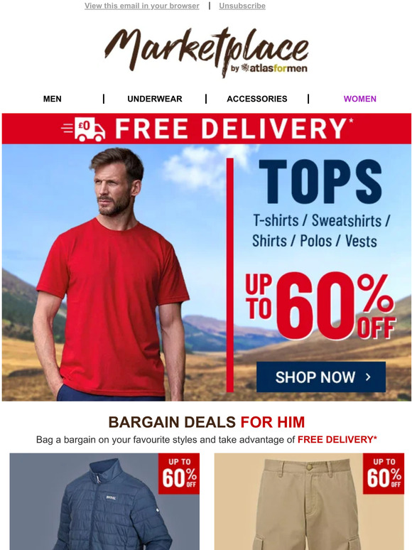 Atlas for Men UK Hundreds of bargains for him and her Milled