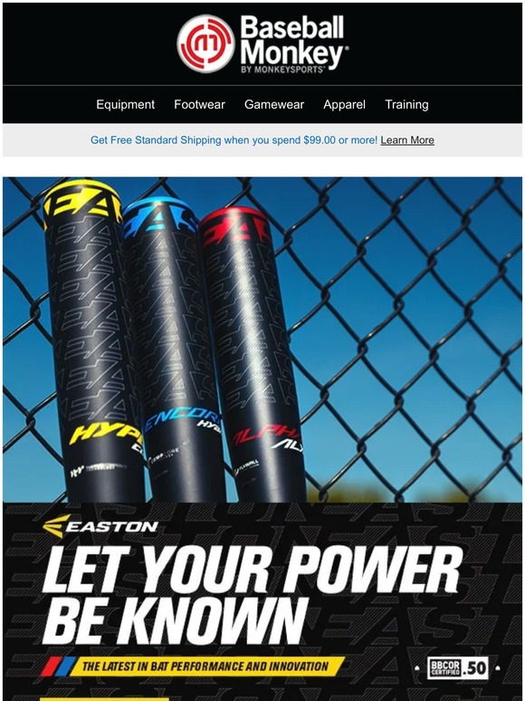 Baseball Monkey New Easton 2023 BBCOR Baseball Bats Milled